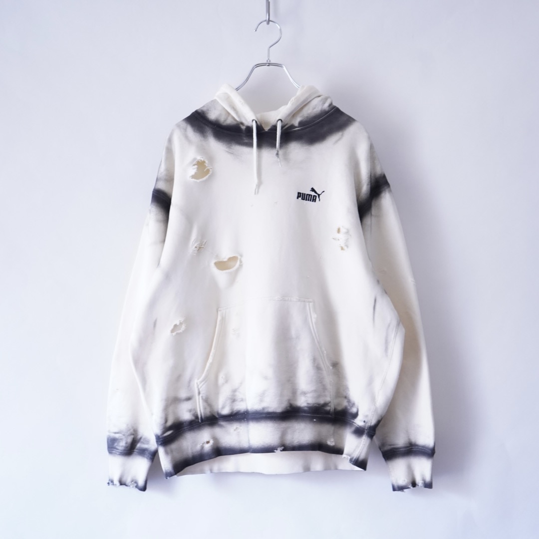 【ANARCHY REMAKE】puma ecru color SPRAY × BORO custom short length parka