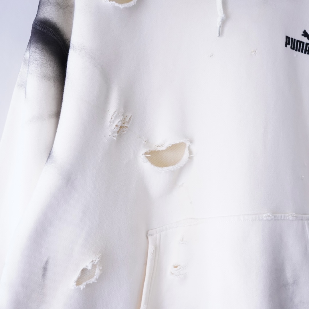 【ANARCHY REMAKE】puma ecru color SPRAY × BORO custom short length parka