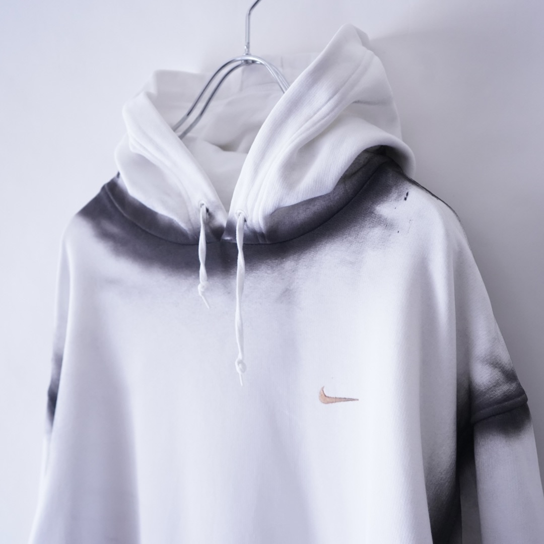 【ANARCHY REMAKE】NIKE white color SPRAY custom short length parka