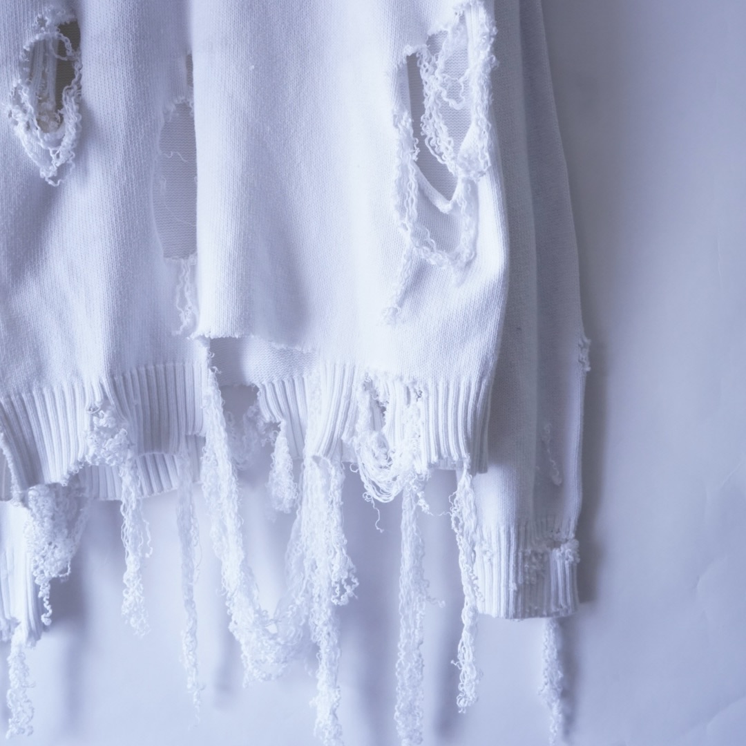 【DRIP REMAKE】NAUTICA BORO custom white knit