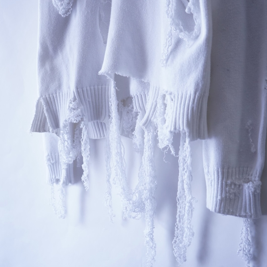 【DRIP REMAKE】NAUTICA BORO custom white knit