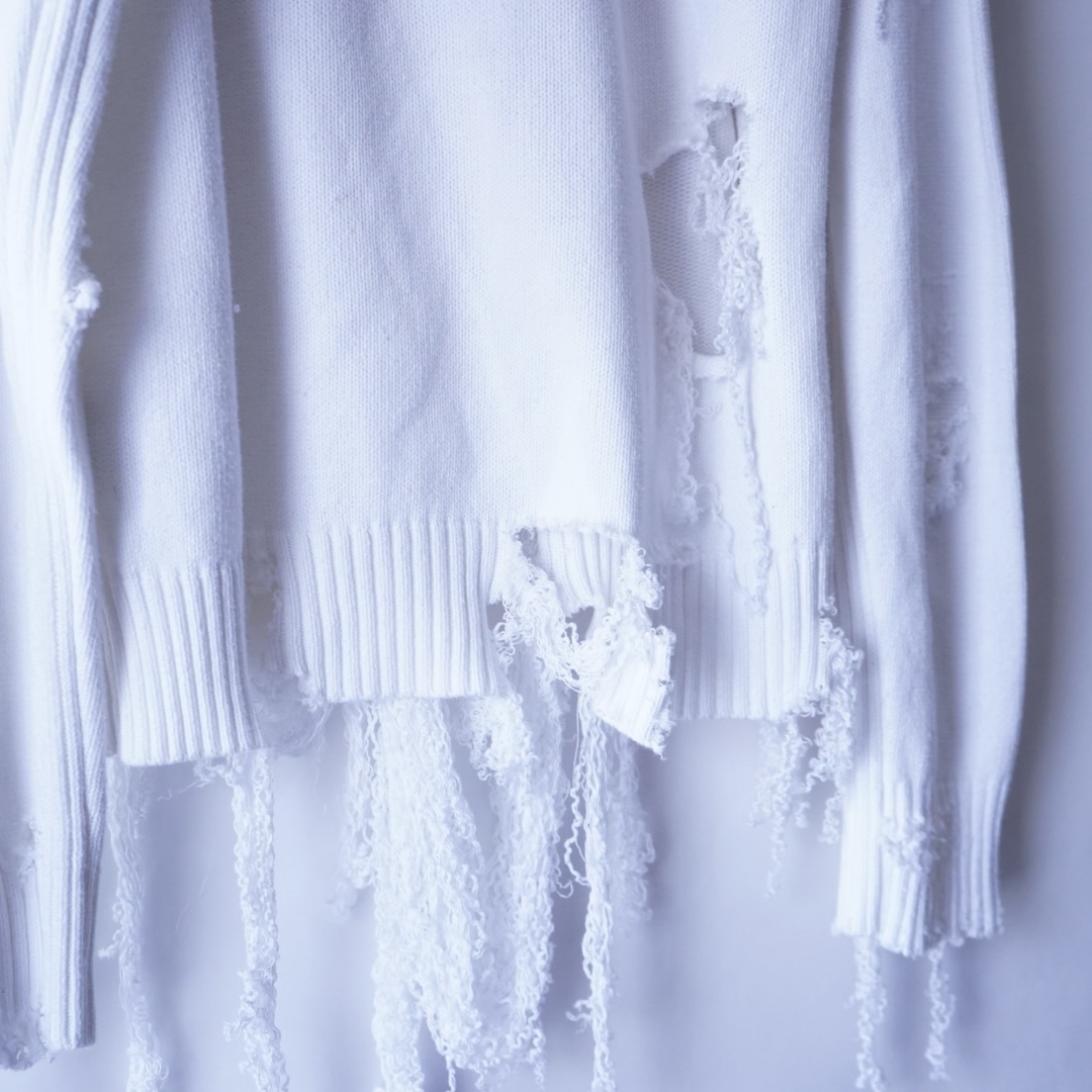 【DRIP REMAKE】NAUTICA BORO custom white knit