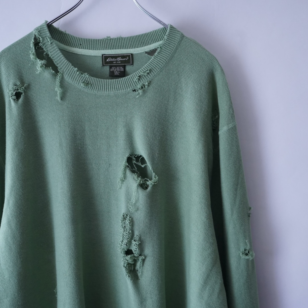 【DRIP REMAKE】Eddie Bauer BORO custom green knit