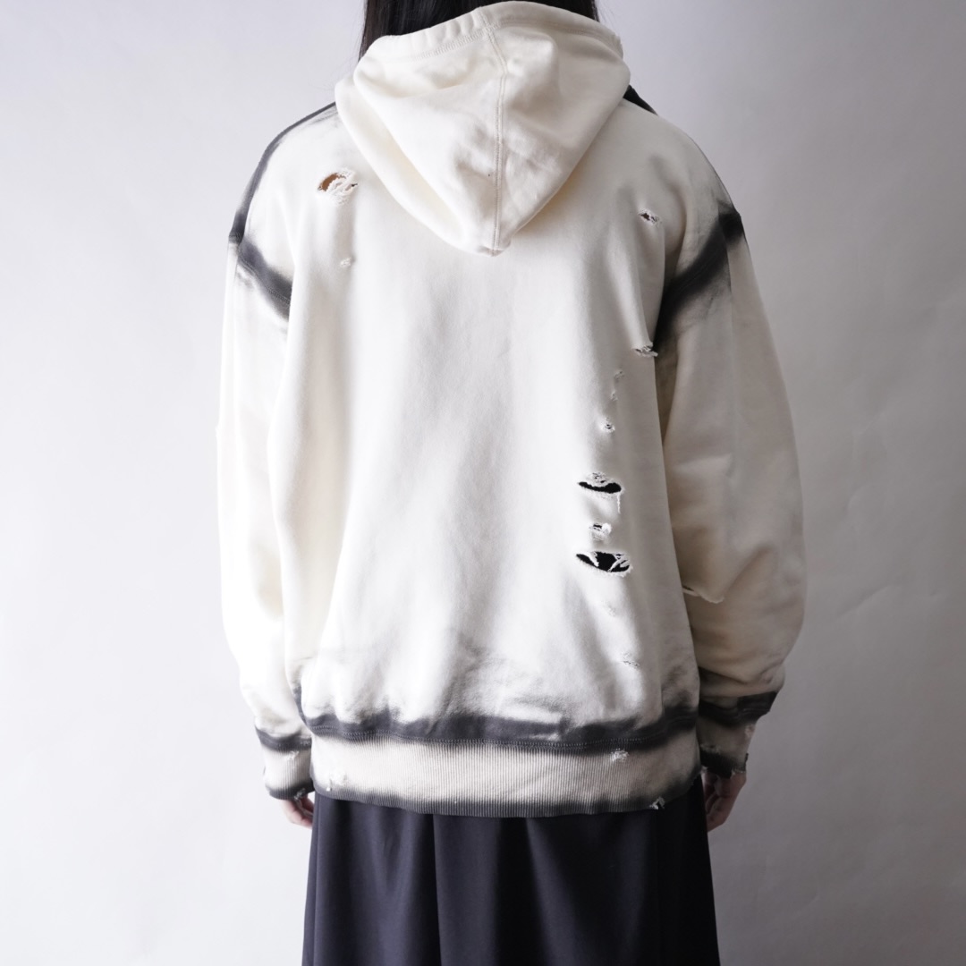 【ANARCHY REMAKE】puma ecru color SPRAY × BORO custom short length parka