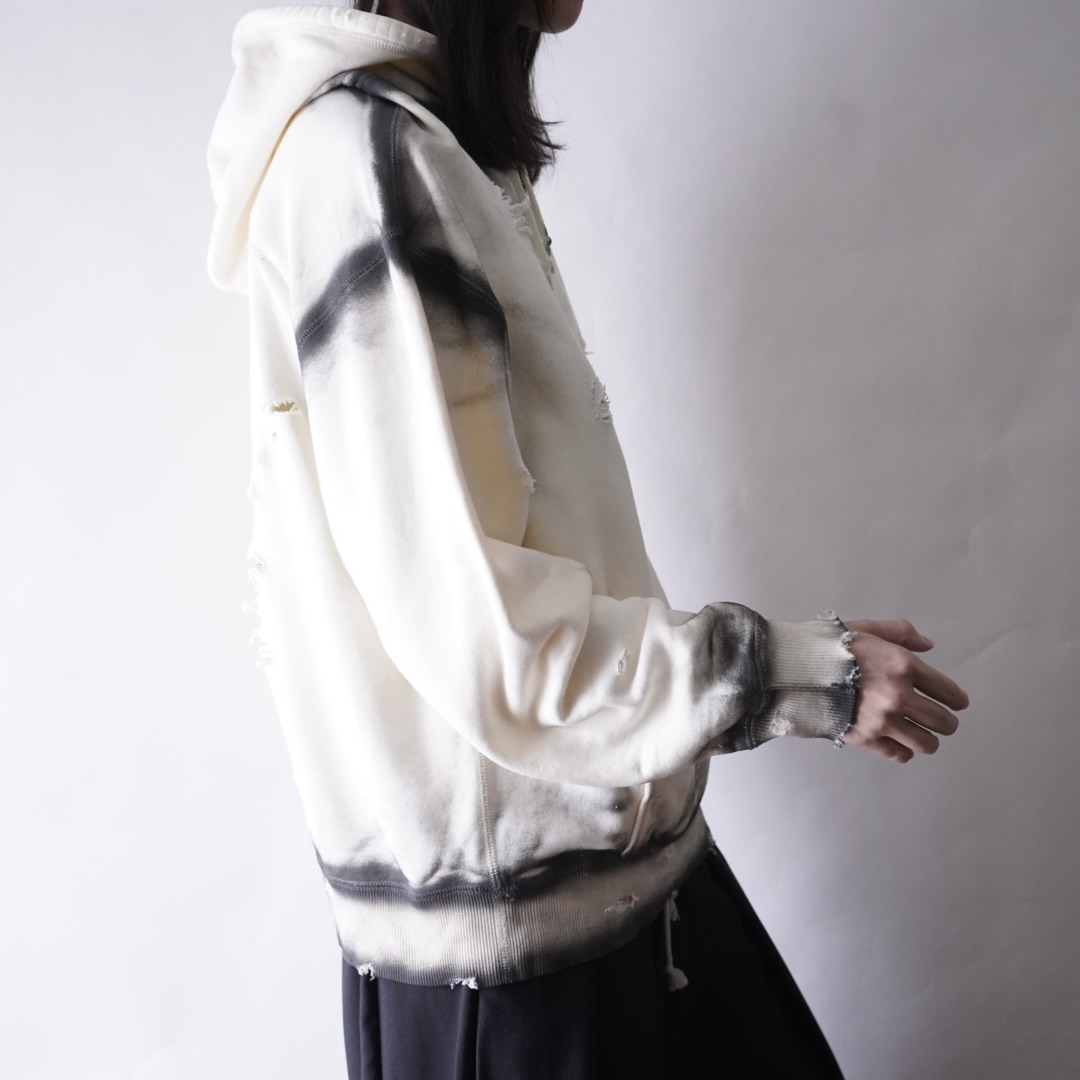 【ANARCHY REMAKE】puma ecru color SPRAY × BORO custom short length parka