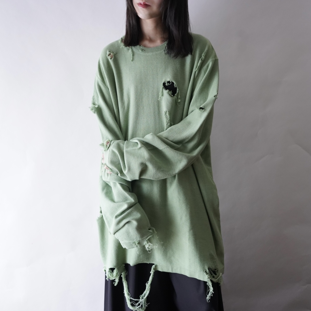 【DRIP REMAKE】Eddie Bauer BORO custom green knit