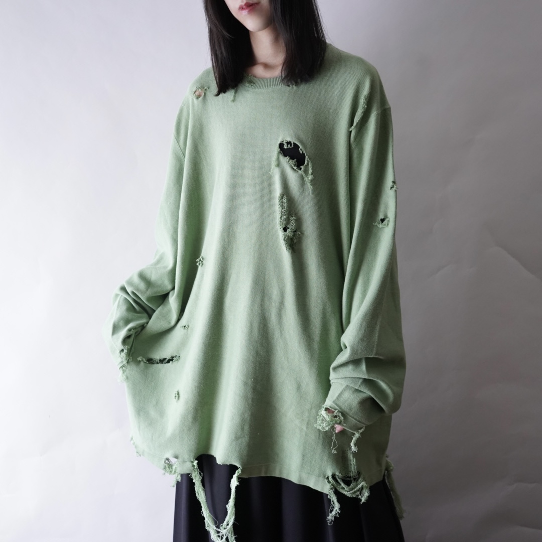 【DRIP REMAKE】Eddie Bauer BORO custom green knit