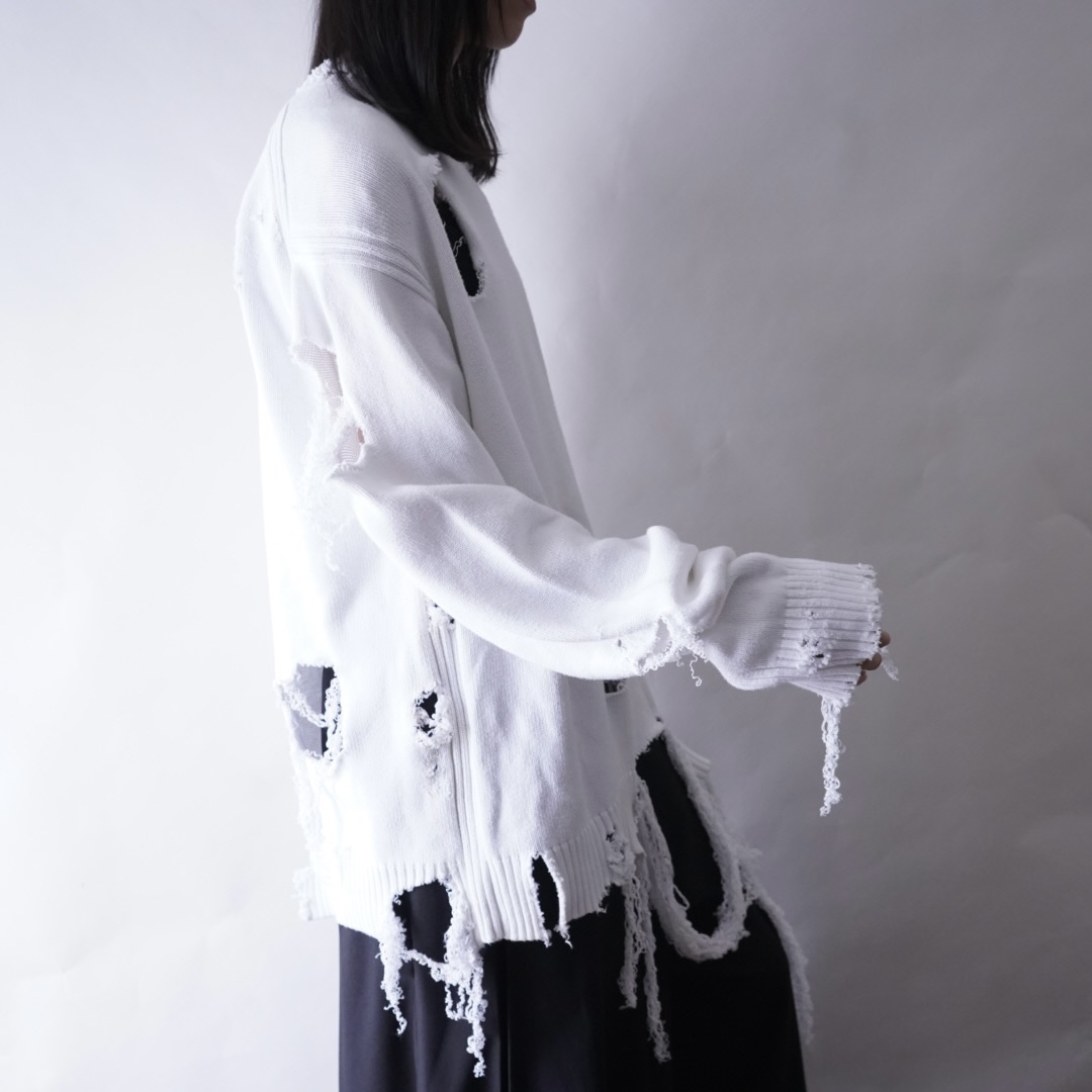 【DRIP REMAKE】NAUTICA BORO custom white knit