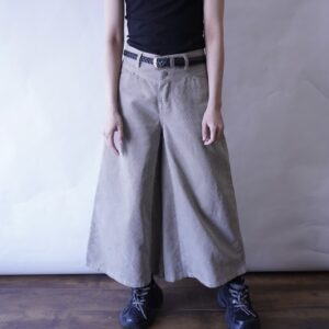 Y2K tech design corduroy hakama pants