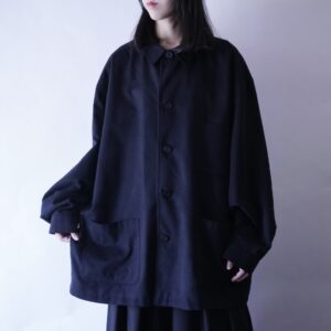 oversized black fake suede shirt jacket
