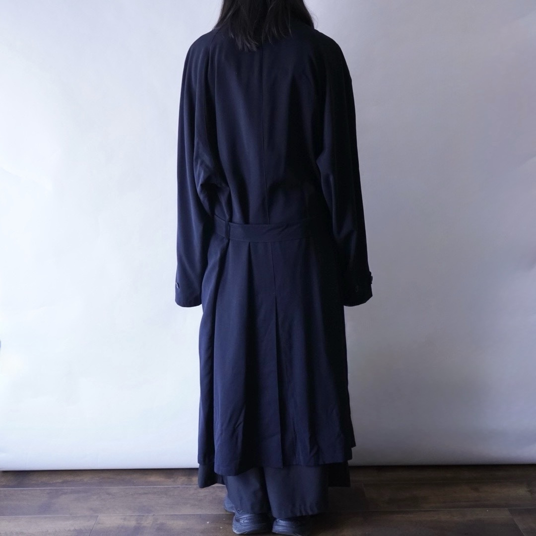 high neck minimal design long coat