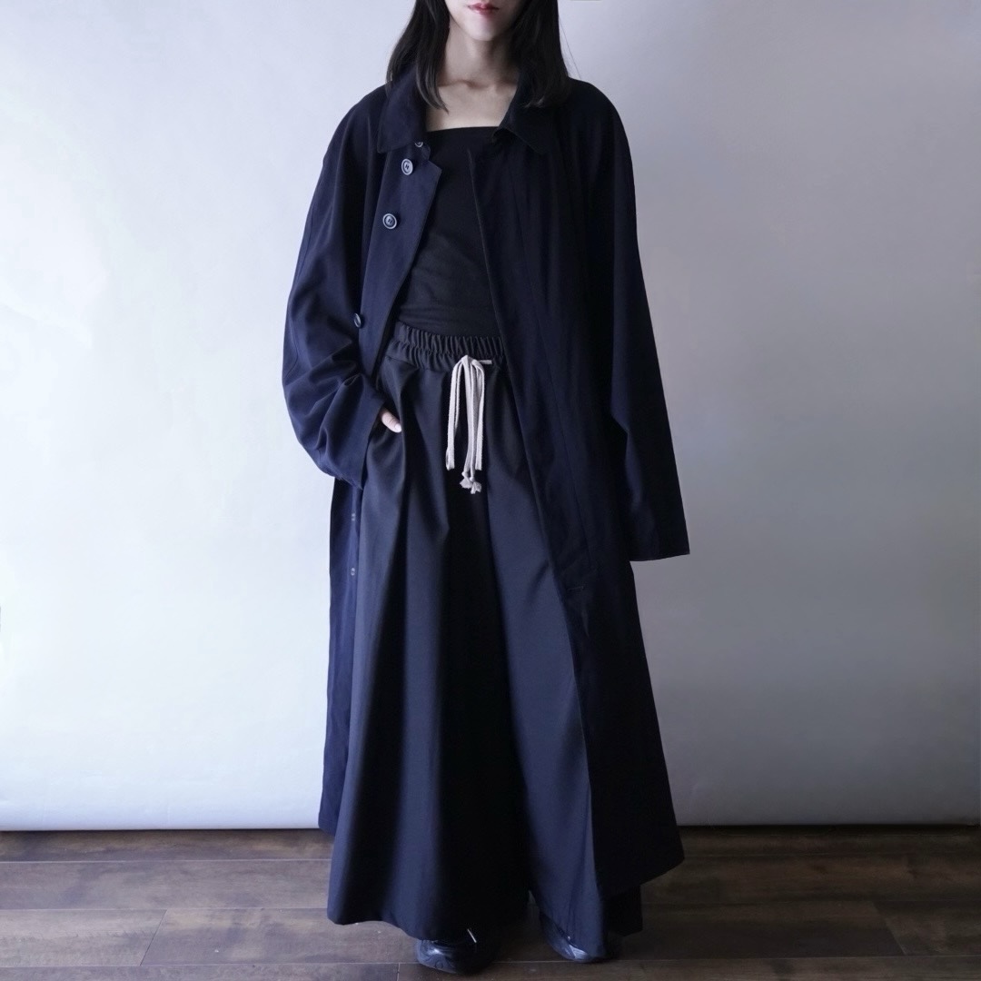 high neck minimal design long coat