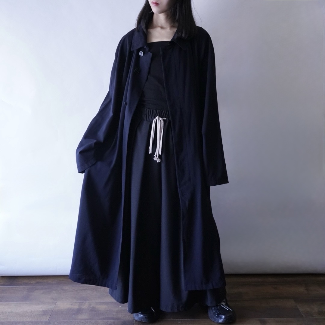 high neck minimal design long coat