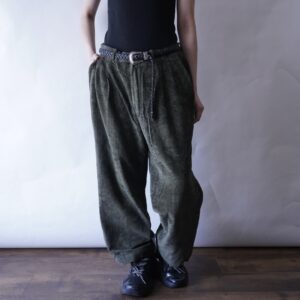 moss green wide wale corduroy slacks