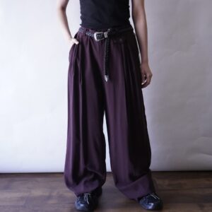 burgundy purple rayon gabardine terotero wide slacks