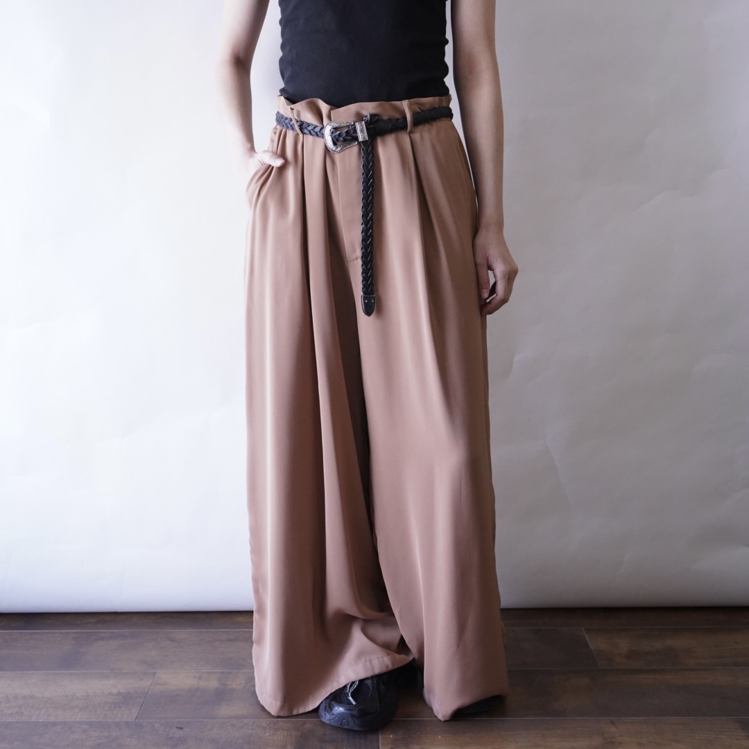 camel brown super wide hakama pants