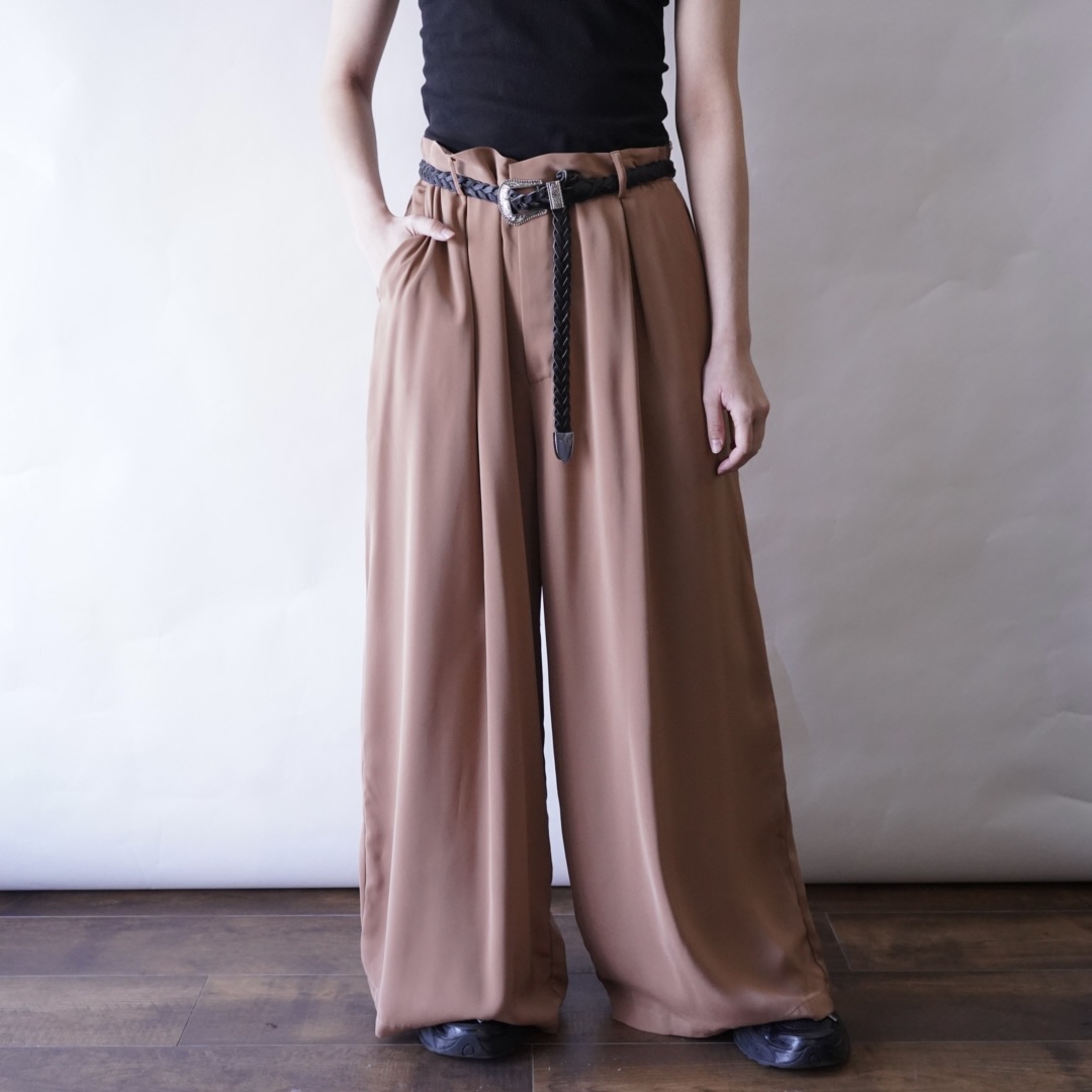 camel brown super wide hakama pants