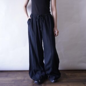 baggy silhouette linen rayon easy wide pants