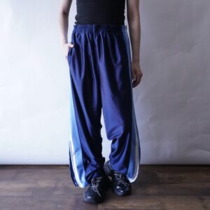 【Nike】glossy jersey fabric mesh switching wide track pants