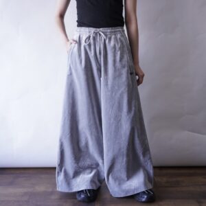 【adidas】fake suede baggy silhouette gray wide track pants
