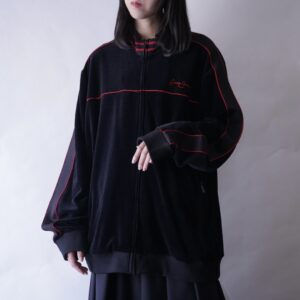 SEAN JOHN black × red piping velours track jacket