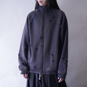 【EMBROIDERY REMAKE】”adidas” fade body full custom sweat track jacket