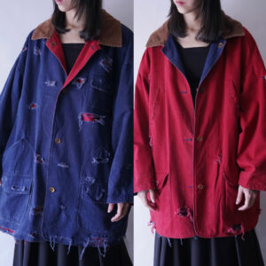 【CRUSH REMAKE】”reversible” navy × red hunting jacket