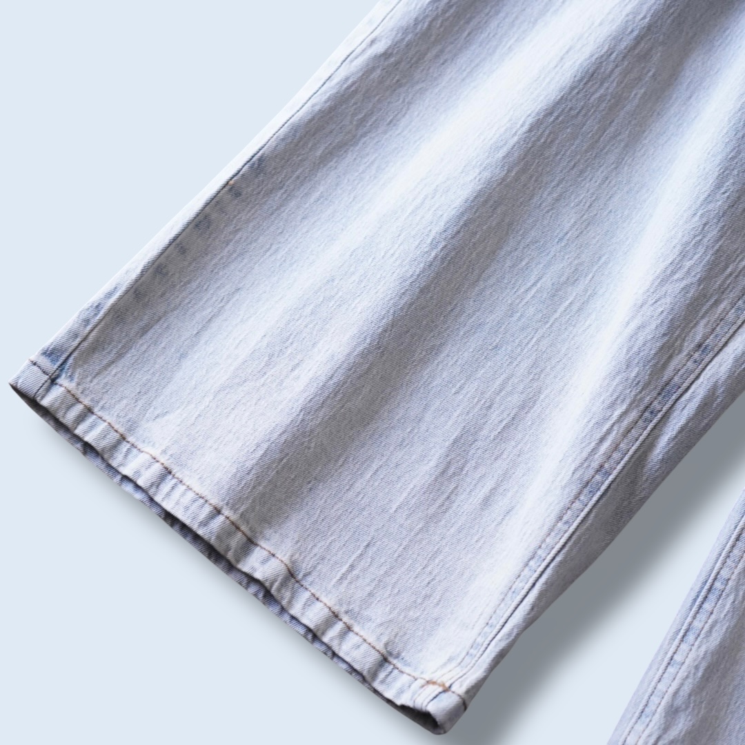 Y2K design bijou ornamental ice blue denim baggy pants