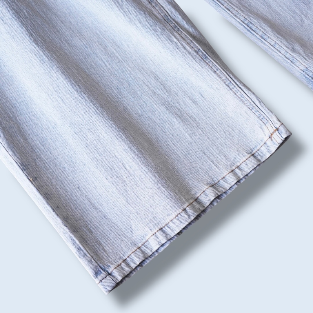 Y2K design bijou ornamental ice blue denim baggy pants