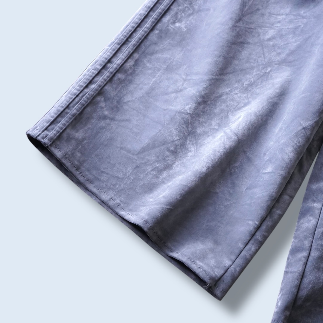 【adidas】fake suede baggy silhouette gray wide track pants