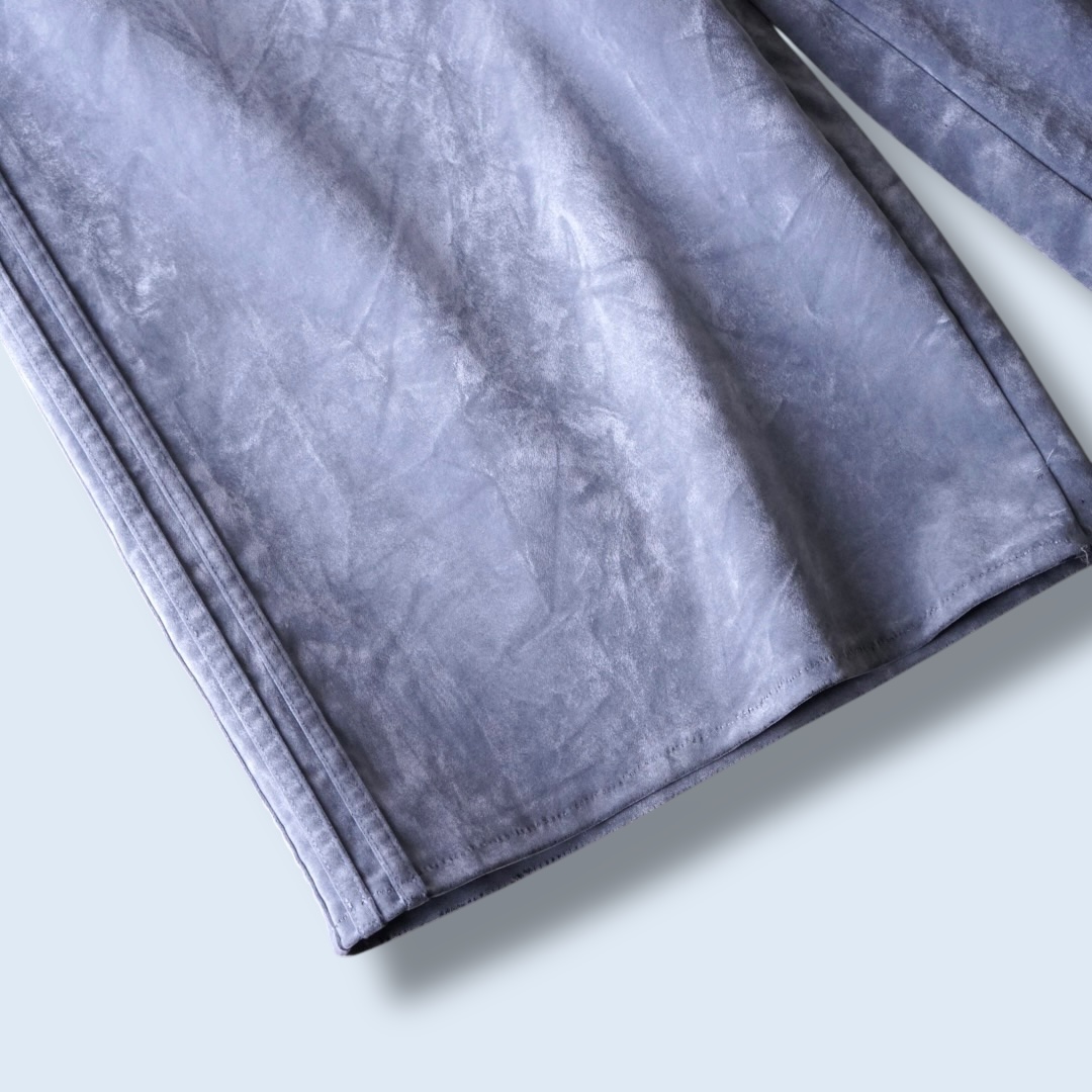 【adidas】fake suede baggy silhouette gray wide track pants