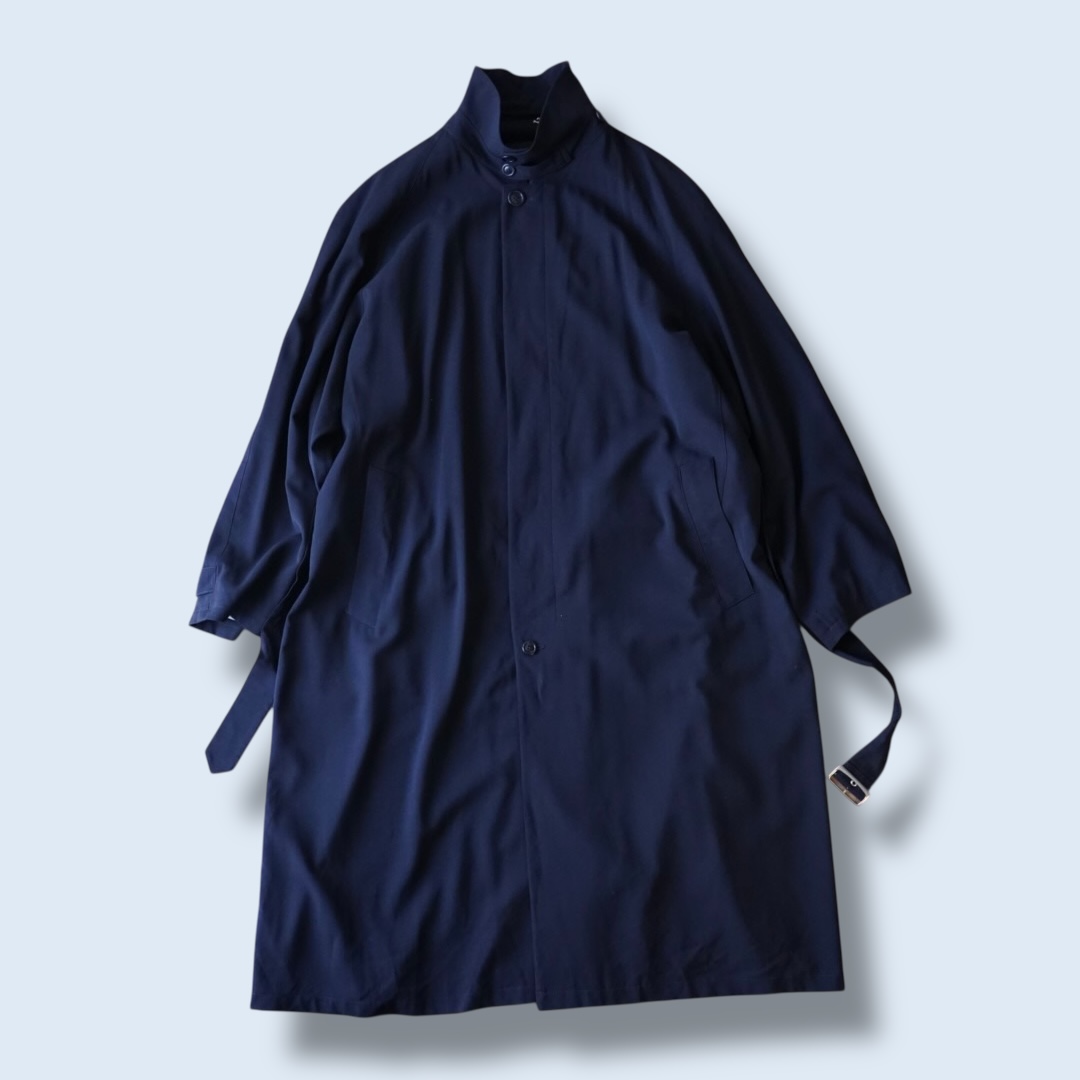 high neck minimal design long coat