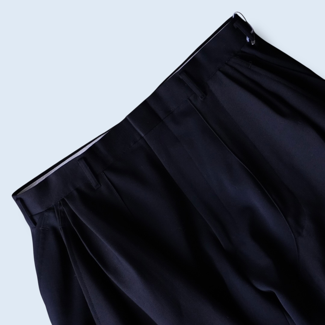 【W / W REMAKE】black × black docking & side cargo pocket wide slacks