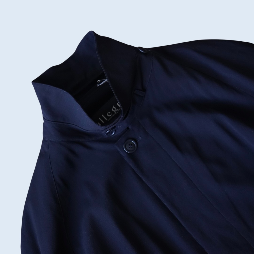 high neck minimal design long coat