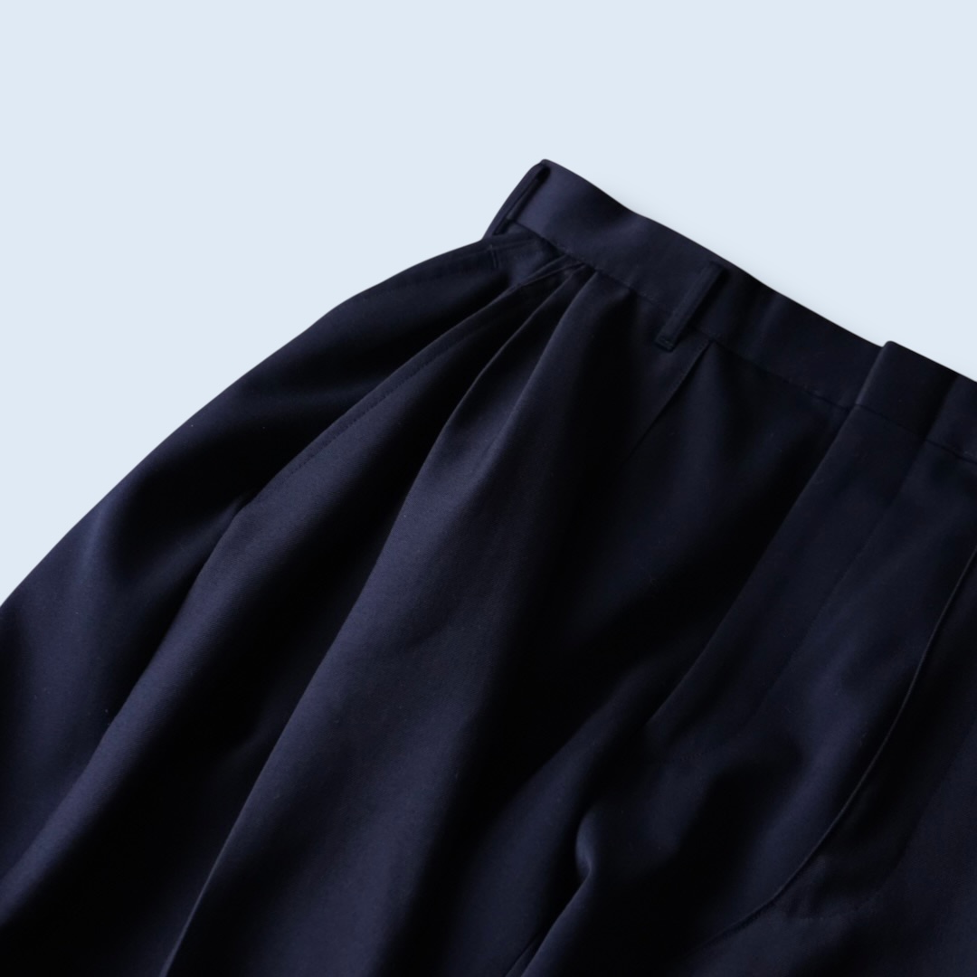 【W / W REMAKE】black × black docking & side cargo pocket wide slacks