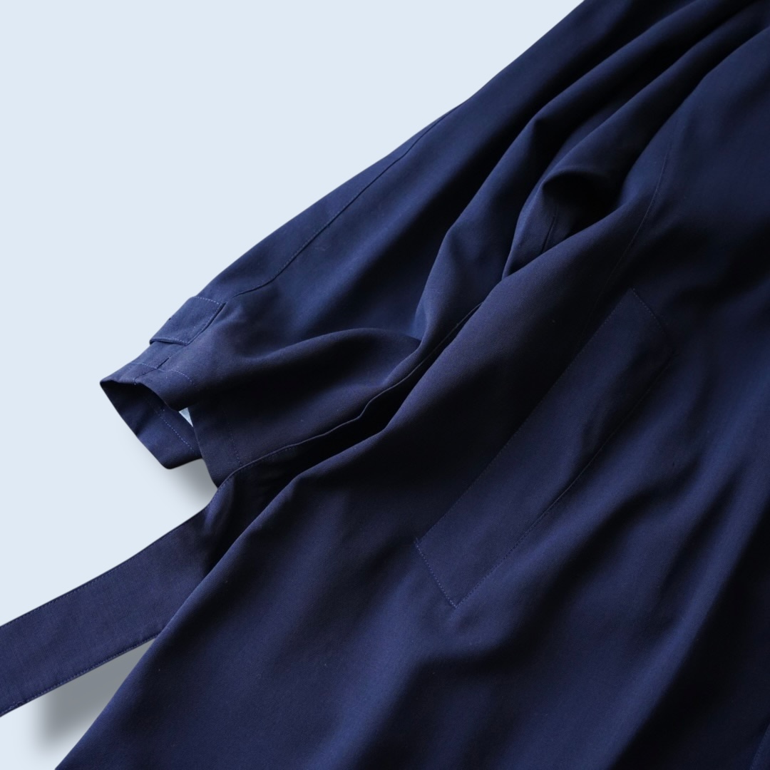 high neck minimal design long coat