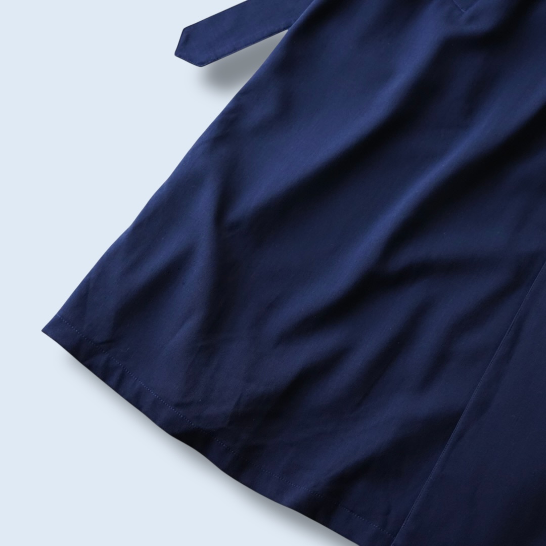 high neck minimal design long coat