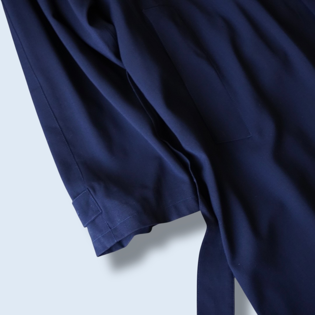 high neck minimal design long coat