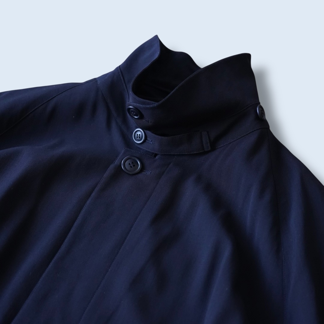 high neck minimal design long coat