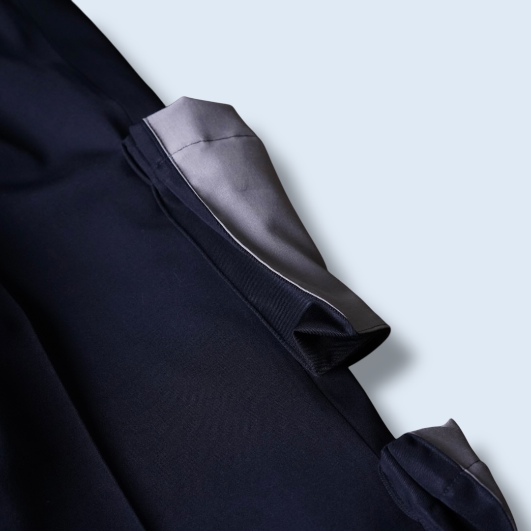 【W / W REMAKE】black × black docking & side cargo pocket wide slacks