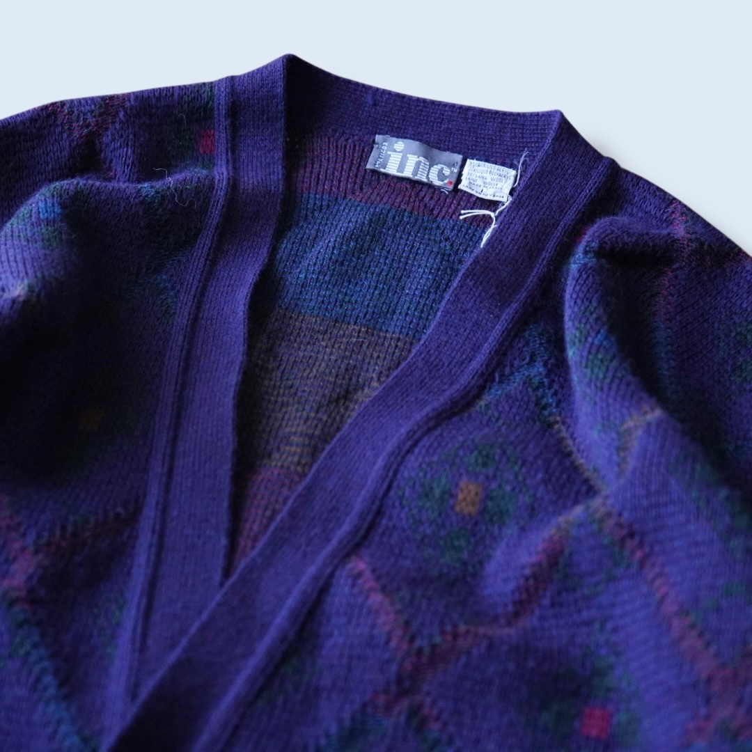 rare purple color short length cardigan