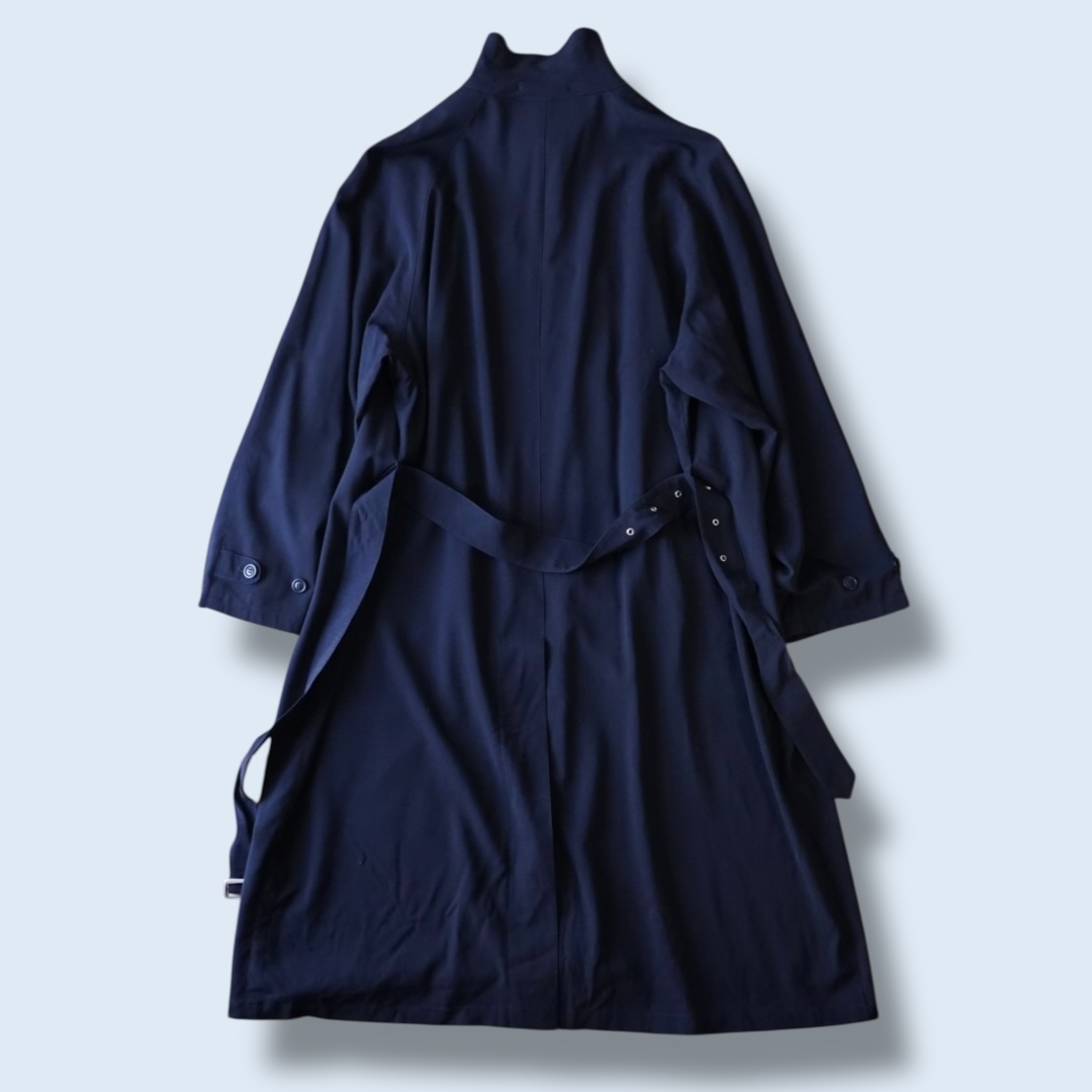 high neck minimal design long coat