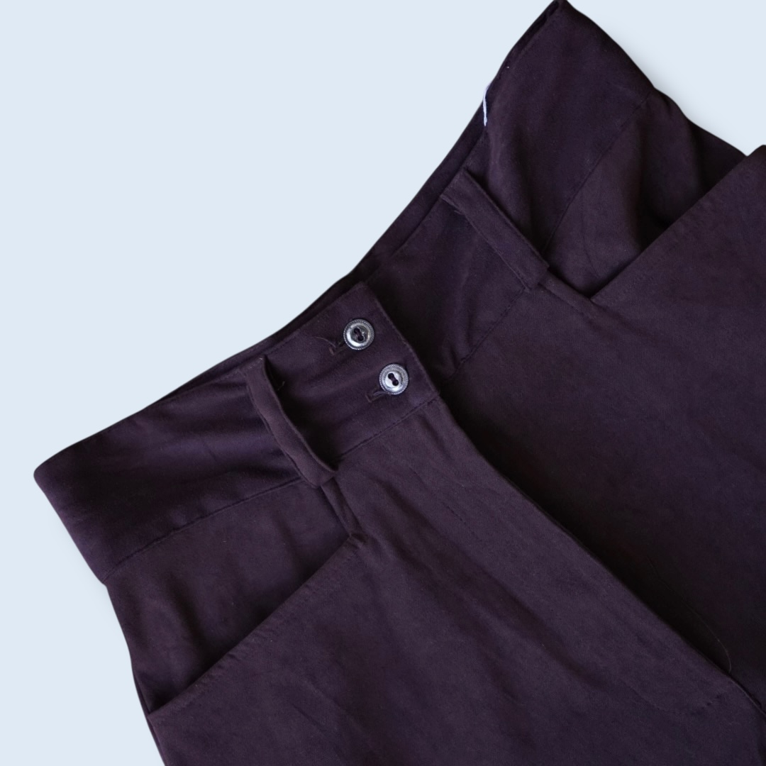 burgundy fake suede super wide hakama pants