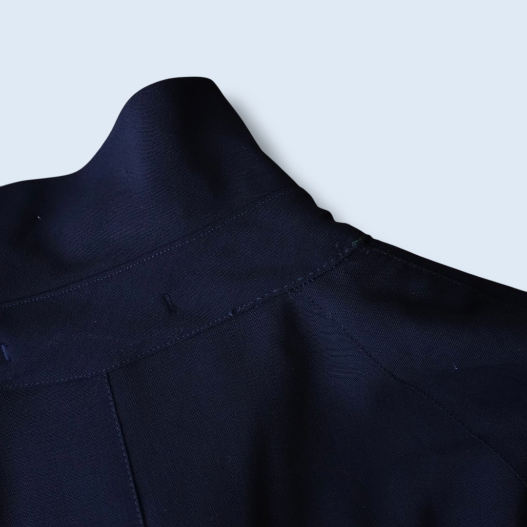 high neck minimal design long coat