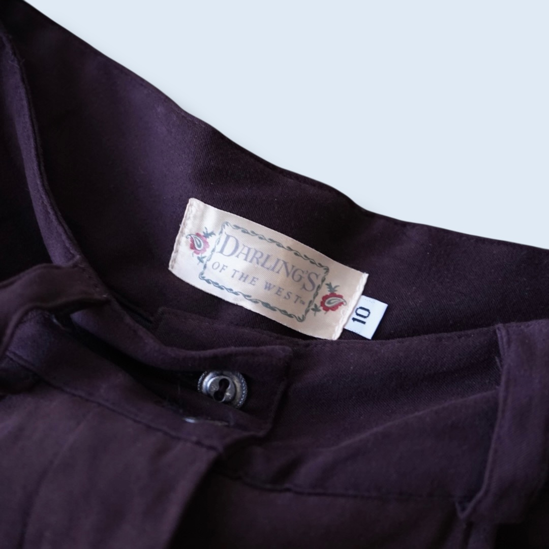 burgundy fake suede super wide hakama pants