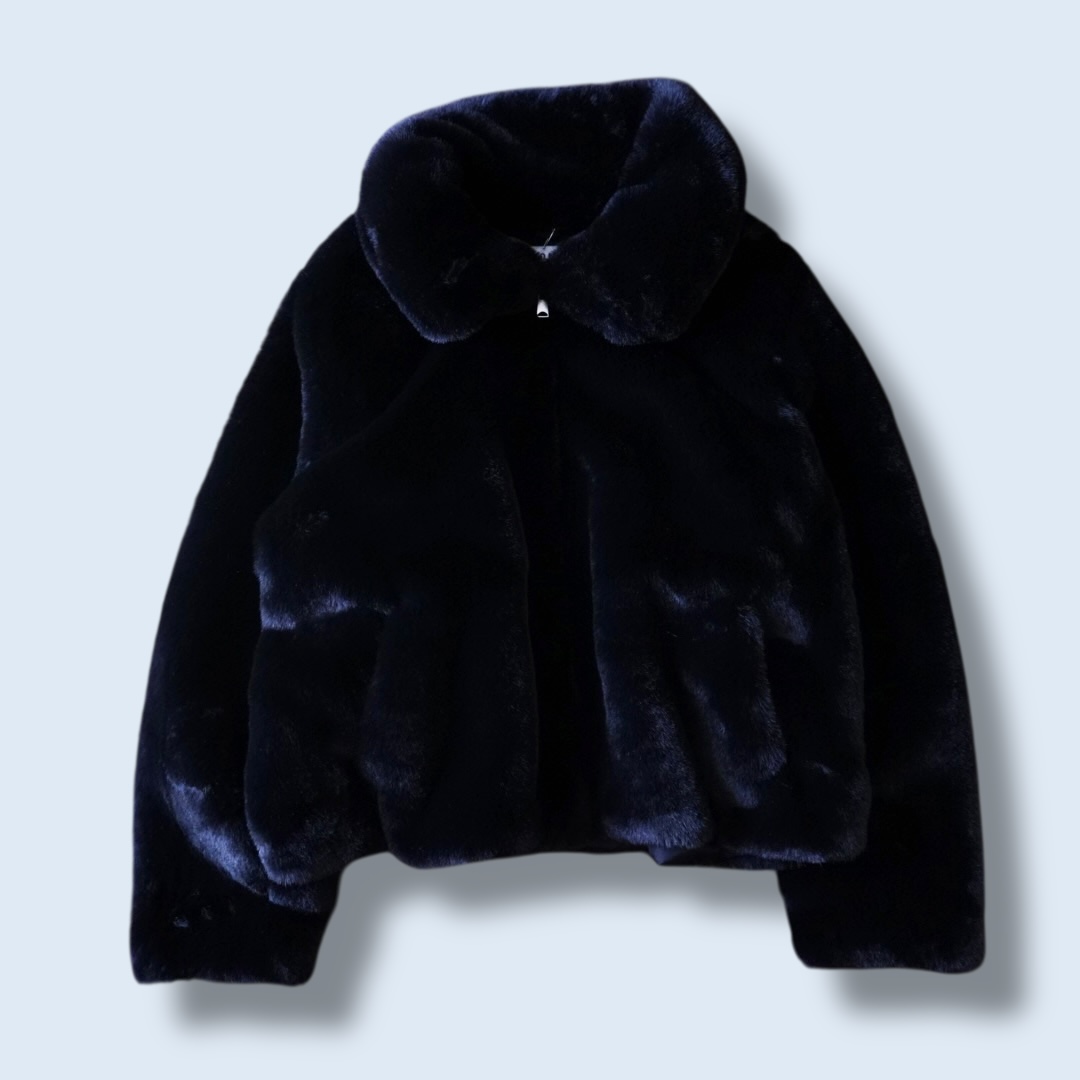 mofumofu fake fur short length jacket