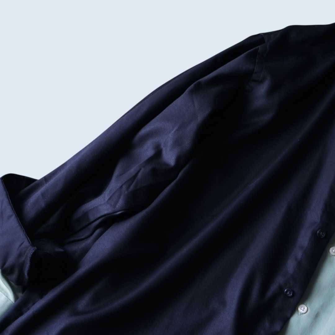 【DOCKING REMAKE】asymmetry black × pistàcchio deformed shirt