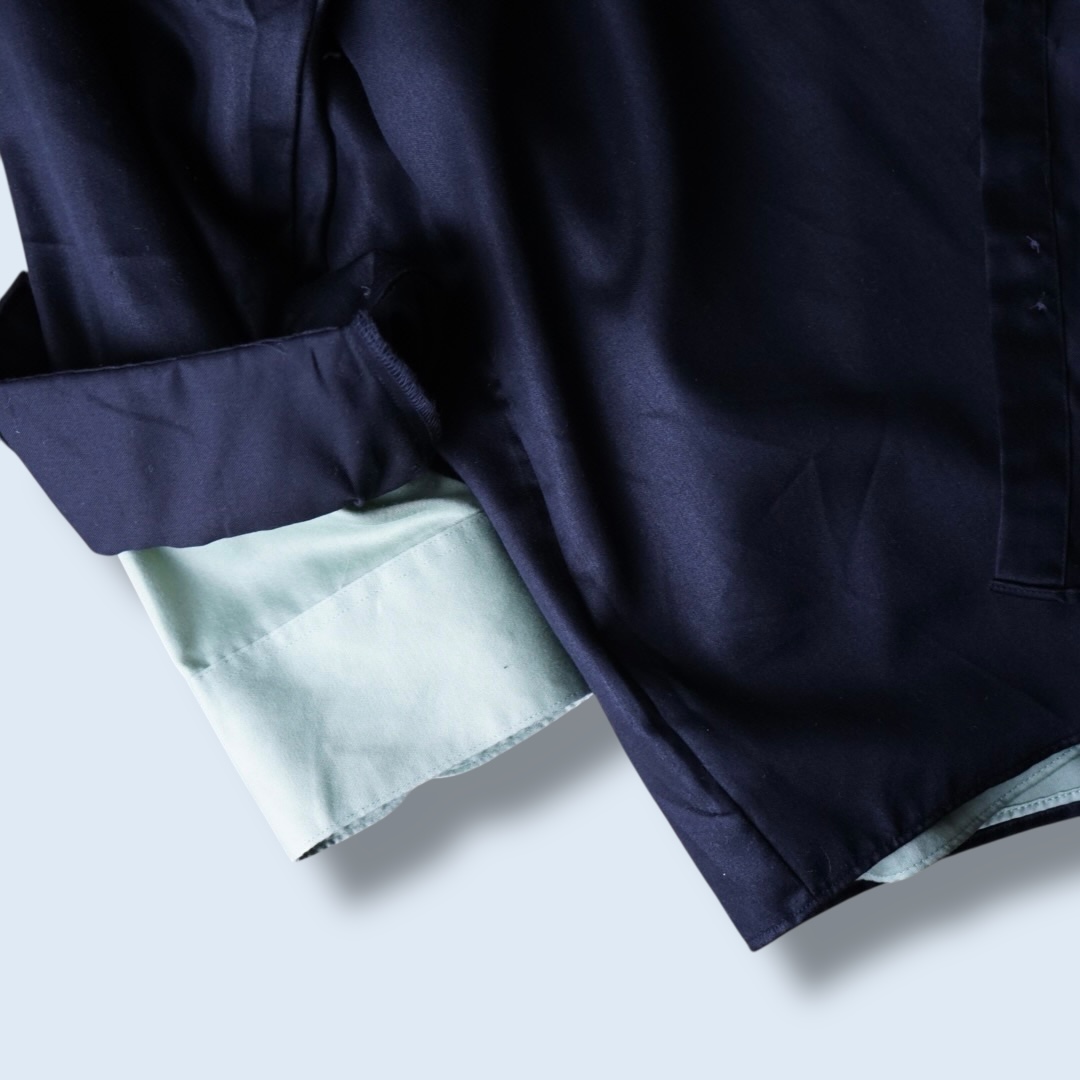 【DOCKING REMAKE】asymmetry black × pistàcchio deformed shirt