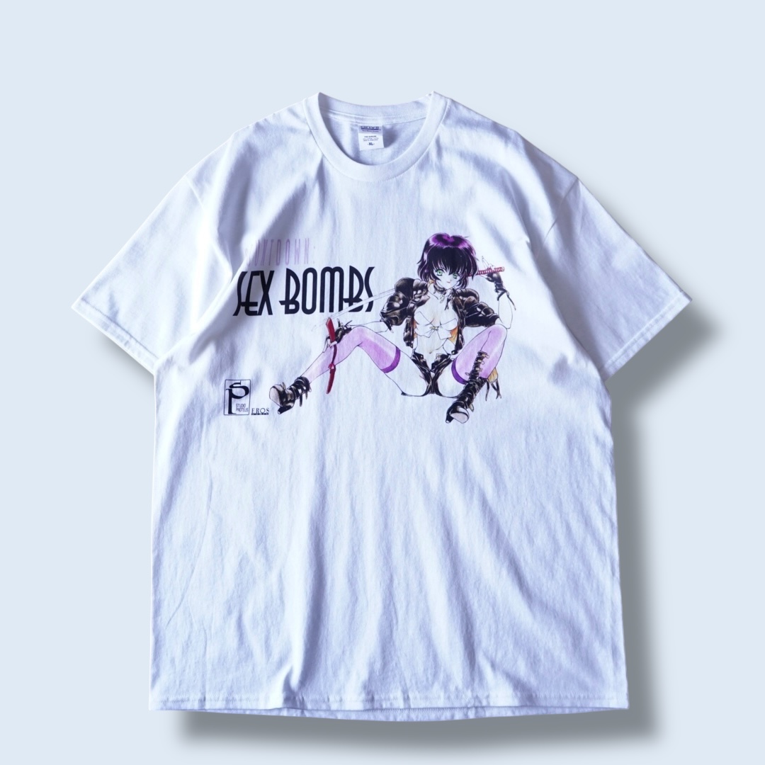 “年代感ピンナップガール / うたたねひろゆき” double side print tee
