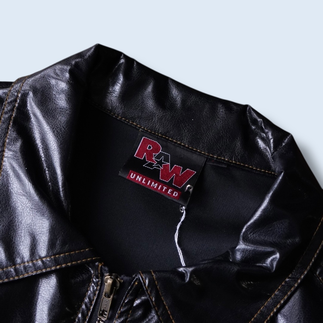 glossy enamel yellow stitch shirt jacket